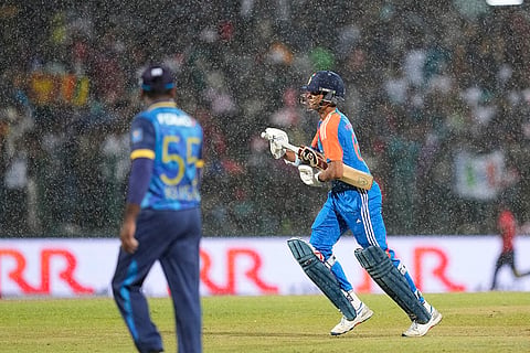 Yashasvi Jaiswal runs to pavilion as the rain interrupts the play